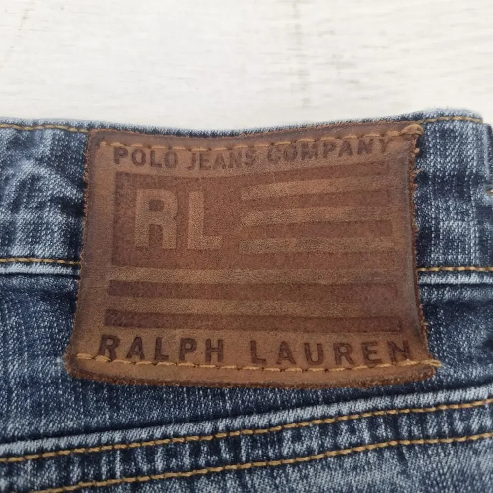 Vintage Polo Jeans Co Ralph Lauren Women's Jeans Size 10x32 Blue Denim Kelly